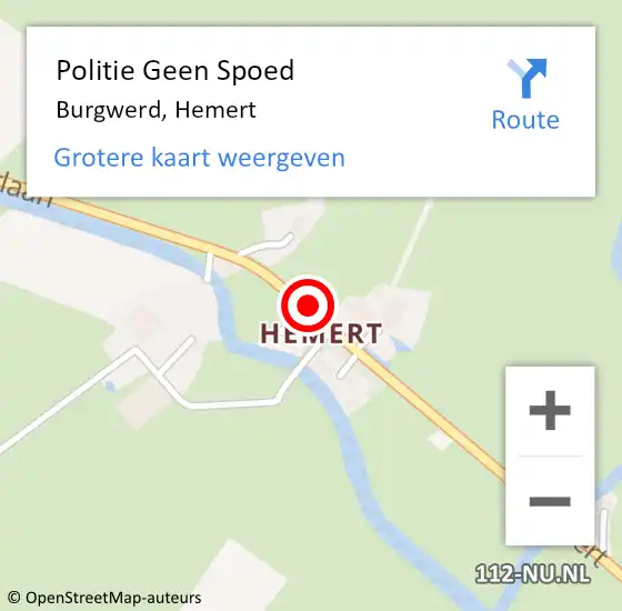 Locatie op kaart van de 112 melding: Politie Geen Spoed Naar Burgwerd, Hemert op 22 januari 2022 10:06