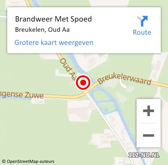 Locatie op kaart van de 112 melding: Brandweer Met Spoed Naar Breukelen, Oud Aa op 22 januari 2022 14:15