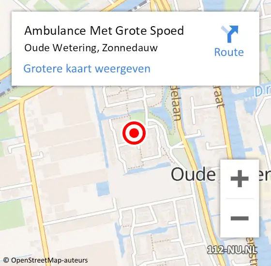 Locatie op kaart van de 112 melding: Ambulance Met Grote Spoed Naar Oude Wetering, Zonnedauw op 23 januari 2022 01:44