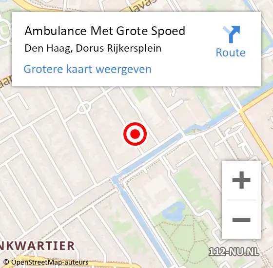 Locatie op kaart van de 112 melding: Ambulance Met Grote Spoed Naar Den Haag, Dorus Rijkersplein op 23 januari 2022 01:51