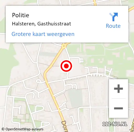 Locatie op kaart van de 112 melding: Politie Halsteren, Gasthuisstraat op 23 januari 2022 11:48