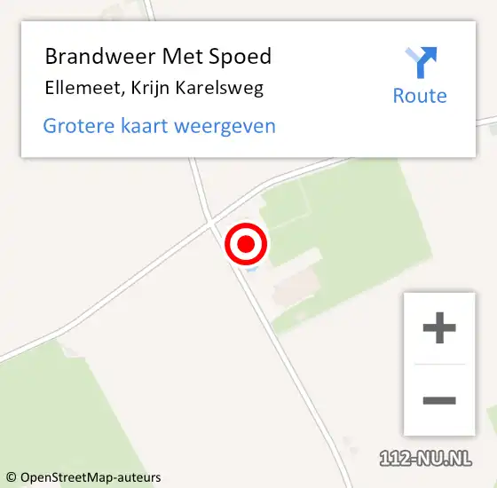 Locatie op kaart van de 112 melding: Brandweer Met Spoed Naar Ellemeet, Krijn Karelsweg op 23 januari 2022 12:40