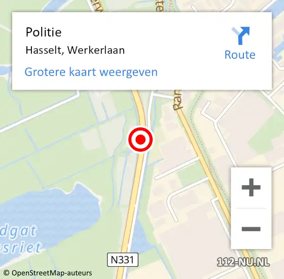 Locatie op kaart van de 112 melding: Politie Hasselt, Werkerlaan op 23 januari 2022 12:52