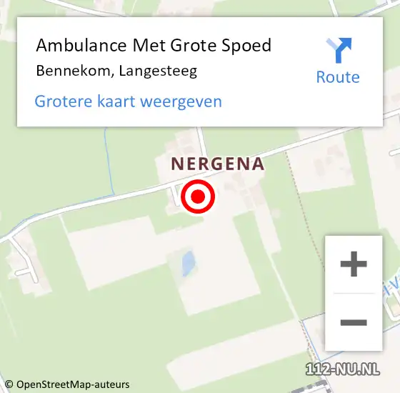 Locatie op kaart van de 112 melding: Ambulance Met Grote Spoed Naar Bennekom, Langesteeg op 23 januari 2022 15:28