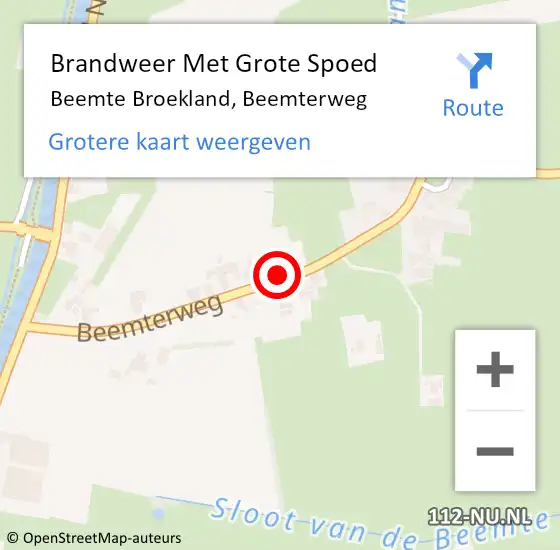 Locatie op kaart van de 112 melding: Brandweer Met Grote Spoed Naar Beemte Broekland, Beemterweg op 23 januari 2022 15:56