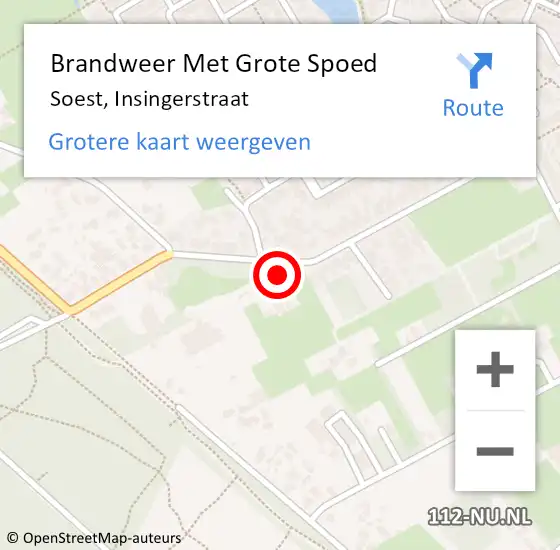 Locatie op kaart van de 112 melding: Brandweer Met Grote Spoed Naar Soest, Insingerstraat op 23 januari 2022 17:33
