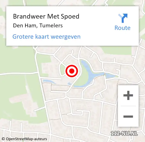 Locatie op kaart van de 112 melding: Brandweer Met Spoed Naar Den Ham, Tumelers op 23 januari 2022 17:46