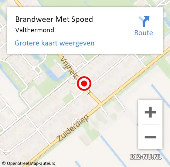 Locatie op kaart van de 112 melding: Brandweer Met Spoed Naar Valthermond op 23 januari 2022 17:48