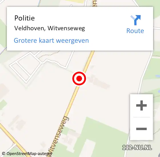 Locatie op kaart van de 112 melding: Politie Veldhoven, Witvenseweg op 23 januari 2022 23:22