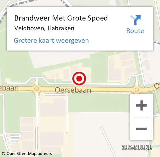 Locatie op kaart van de 112 melding: Brandweer Met Grote Spoed Naar Veldhoven, Habraken op 24 januari 2022 12:30