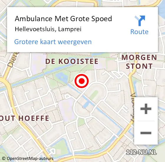 Locatie op kaart van de 112 melding: Ambulance Met Grote Spoed Naar Hellevoetsluis, Lamprei op 24 januari 2022 12:59