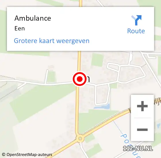 Locatie op kaart van de 112 melding: Ambulance Een op 24 januari 2022 15:02