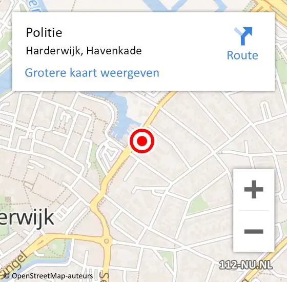 Locatie op kaart van de 112 melding: Politie Harderwijk, Havenkade op 24 januari 2022 17:26