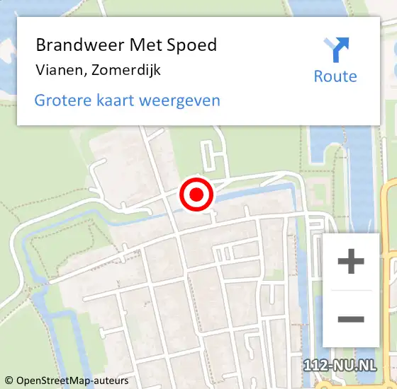 Locatie op kaart van de 112 melding: Brandweer Met Spoed Naar Vianen, Zomerdijk op 24 januari 2022 20:37