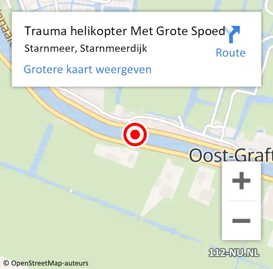 Locatie op kaart van de 112 melding: Trauma helikopter Met Grote Spoed Naar Starnmeer, Starnmeerdijk op 24 januari 2022 20:53