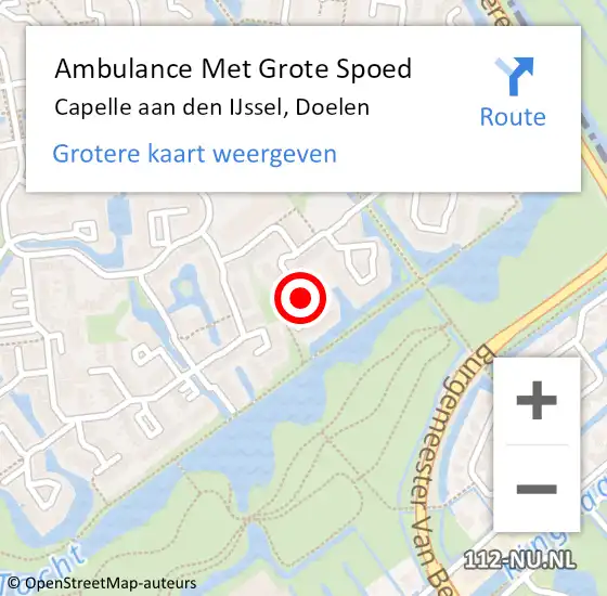 Locatie op kaart van de 112 melding: Ambulance Met Grote Spoed Naar Capelle aan den IJssel, Doelen op 25 januari 2022 04:45