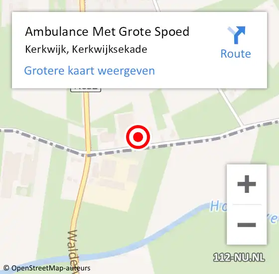 Locatie op kaart van de 112 melding: Ambulance Met Grote Spoed Naar Kerkwijk, Kerkwijksekade op 25 januari 2022 07:58