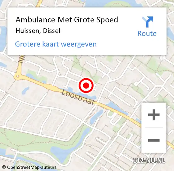 Locatie op kaart van de 112 melding: Ambulance Met Grote Spoed Naar Huissen, Dissel op 25 januari 2022 12:14