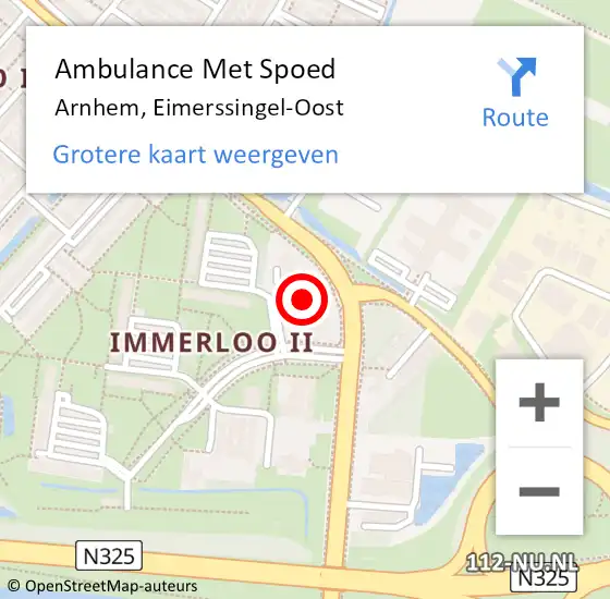 Locatie op kaart van de 112 melding: Ambulance Met Spoed Naar Arnhem, Eimerssingel-Oost op 25 januari 2022 12:31