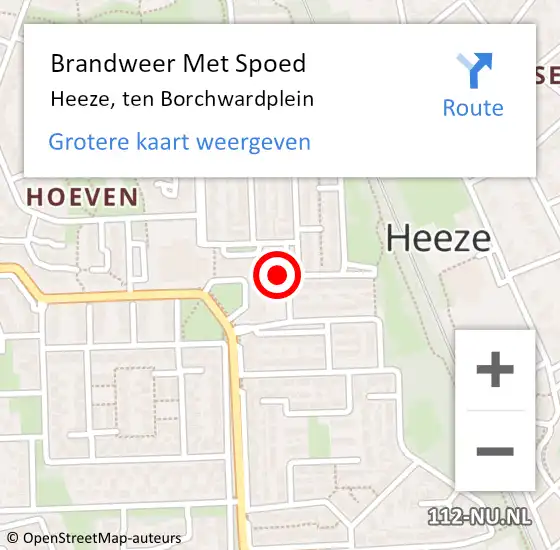 Locatie op kaart van de 112 melding: Brandweer Met Spoed Naar Heeze, ten Borchwardplein op 25 januari 2022 18:41