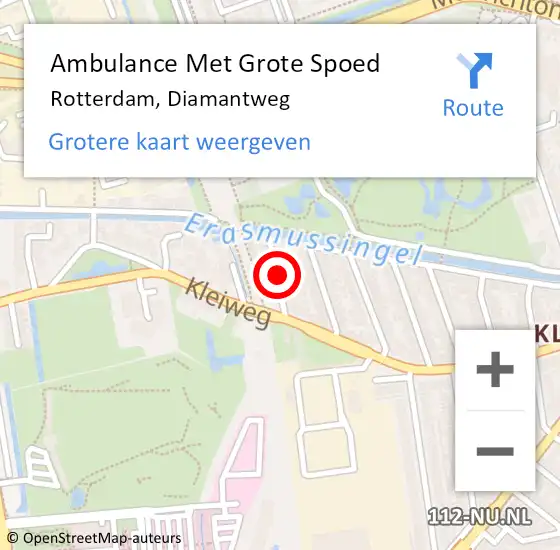Locatie op kaart van de 112 melding: Ambulance Met Grote Spoed Naar Rotterdam, Diamantweg op 26 januari 2022 00:52