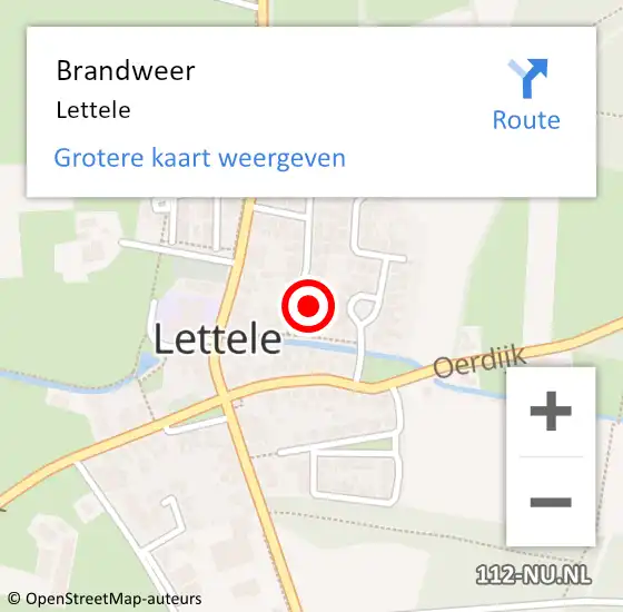 Locatie op kaart van de 112 melding: Brandweer Lettele op 26 januari 2022 08:02