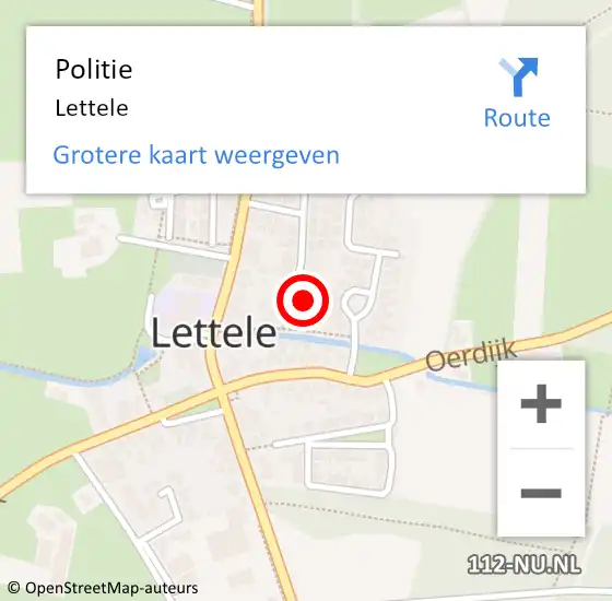 Locatie op kaart van de 112 melding: Politie Lettele op 26 januari 2022 08:14