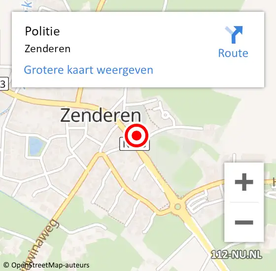 Locatie op kaart van de 112 melding: Politie Zenderen op 26 januari 2022 08:56