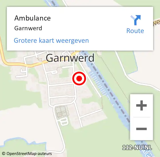 Locatie op kaart van de 112 melding: Ambulance Garnwerd op 26 januari 2022 15:17