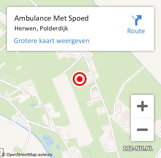 Locatie op kaart van de 112 melding: Ambulance Met Spoed Naar Herwen, Polderdijk op 26 januari 2022 17:26