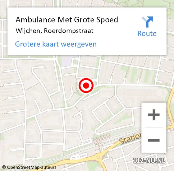 Locatie op kaart van de 112 melding: Ambulance Met Grote Spoed Naar Wijchen, Roerdompstraat op 26 januari 2022 22:34