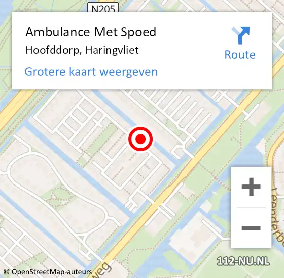 Locatie op kaart van de 112 melding: Ambulance Met Spoed Naar Hoofddorp, Haringvliet op 27 januari 2022 01:26