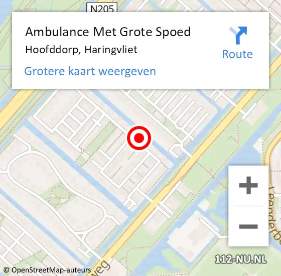 Locatie op kaart van de 112 melding: Ambulance Met Grote Spoed Naar Hoofddorp, Haringvliet op 27 januari 2022 08:35