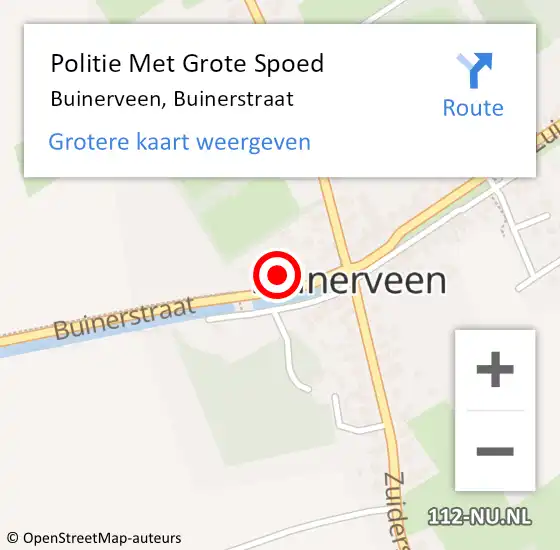 Locatie op kaart van de 112 melding: Politie Met Grote Spoed Naar Buinerveen, Buinerstraat op 27 januari 2022 18:42
