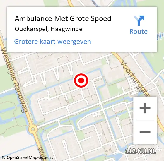 Locatie op kaart van de 112 melding: Ambulance Met Grote Spoed Naar Oudkarspel, Haagwinde op 28 januari 2022 05:28