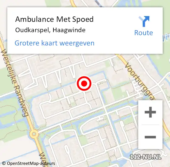 Locatie op kaart van de 112 melding: Ambulance Met Spoed Naar Oudkarspel, Haagwinde op 28 januari 2022 07:54