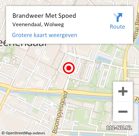Locatie op kaart van de 112 melding: Brandweer Met Spoed Naar Veenendaal, Wolweg op 28 januari 2022 12:37