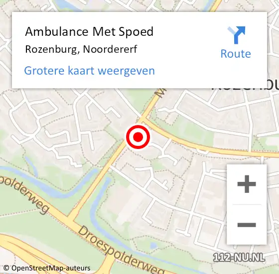 Locatie op kaart van de 112 melding: Ambulance Met Spoed Naar Rozenburg, Noordererf op 28 januari 2022 14:46