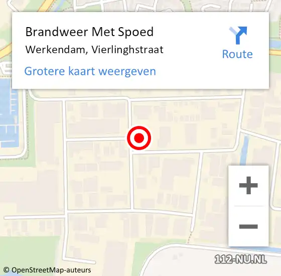 Locatie op kaart van de 112 melding: Brandweer Met Spoed Naar Werkendam, Vierlinghstraat op 28 januari 2022 16:50