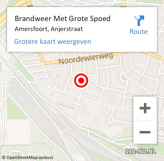 Locatie op kaart van de 112 melding: Brandweer Met Grote Spoed Naar Amersfoort, Anjerstraat op 28 januari 2022 20:14