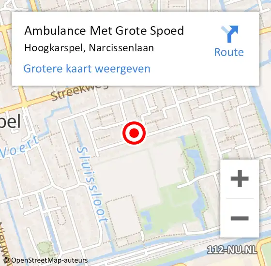 Locatie op kaart van de 112 melding: Ambulance Met Grote Spoed Naar Hoogkarspel, Narcissenlaan op 29 januari 2022 03:00