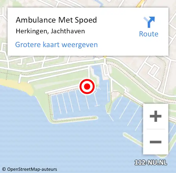 Locatie op kaart van de 112 melding: Ambulance Met Spoed Naar Herkingen, Jachthaven op 29 januari 2022 10:16
