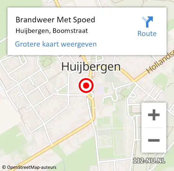 Locatie op kaart van de 112 melding: Brandweer Met Spoed Naar Huijbergen, Boomstraat op 29 januari 2022 13:03