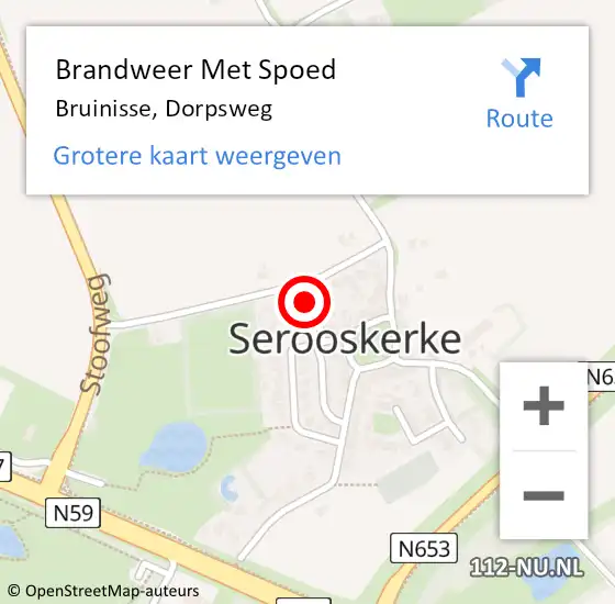 Locatie op kaart van de 112 melding: Brandweer Met Spoed Naar Bruinisse, Dorpsweg op 29 januari 2022 14:00