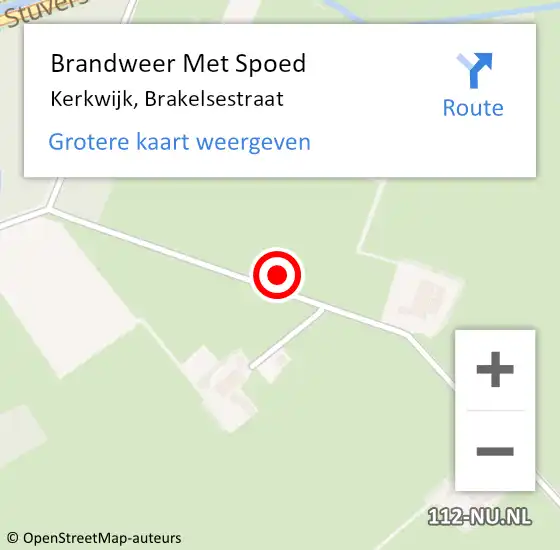 Locatie op kaart van de 112 melding: Brandweer Met Spoed Naar Kerkwijk, Brakelsestraat op 29 januari 2022 14:36