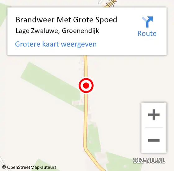 Locatie op kaart van de 112 melding: Brandweer Met Grote Spoed Naar Lage Zwaluwe, Groenendijk op 29 januari 2022 14:45