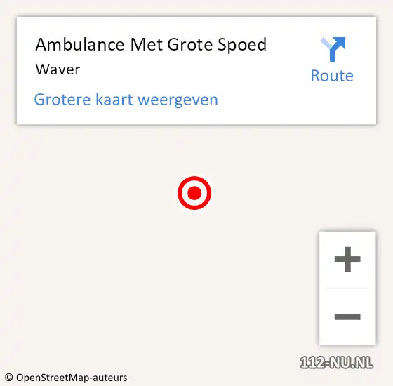 Locatie op kaart van de 112 melding: Ambulance Met Grote Spoed Naar Waver op 6 juli 2014 18:55