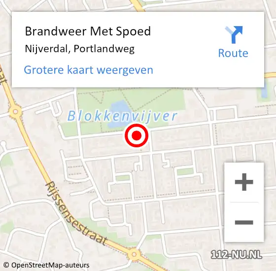Locatie op kaart van de 112 melding: Brandweer Met Spoed Naar Nijverdal, Portlandweg op 29 januari 2022 17:44