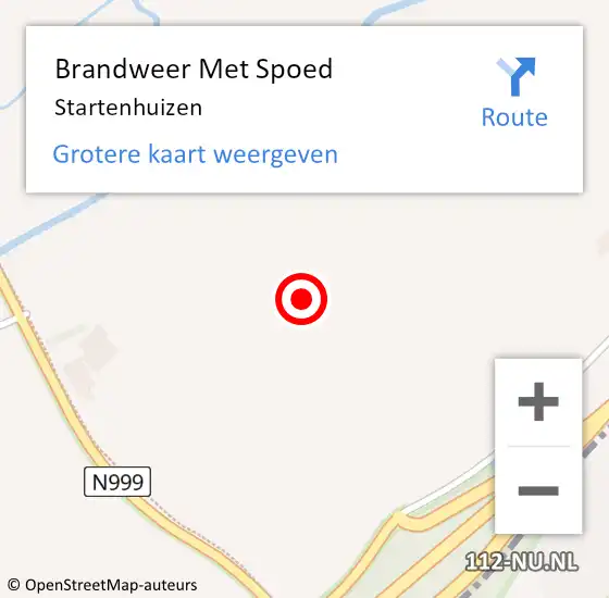 Locatie op kaart van de 112 melding: Brandweer Met Spoed Naar Startenhuizen op 29 januari 2022 19:15