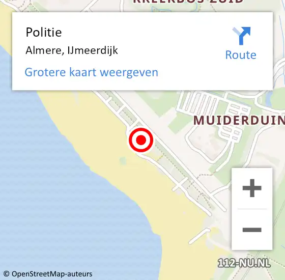 Locatie op kaart van de 112 melding: Politie Almere, IJmeerdijk op 29 januari 2022 20:28